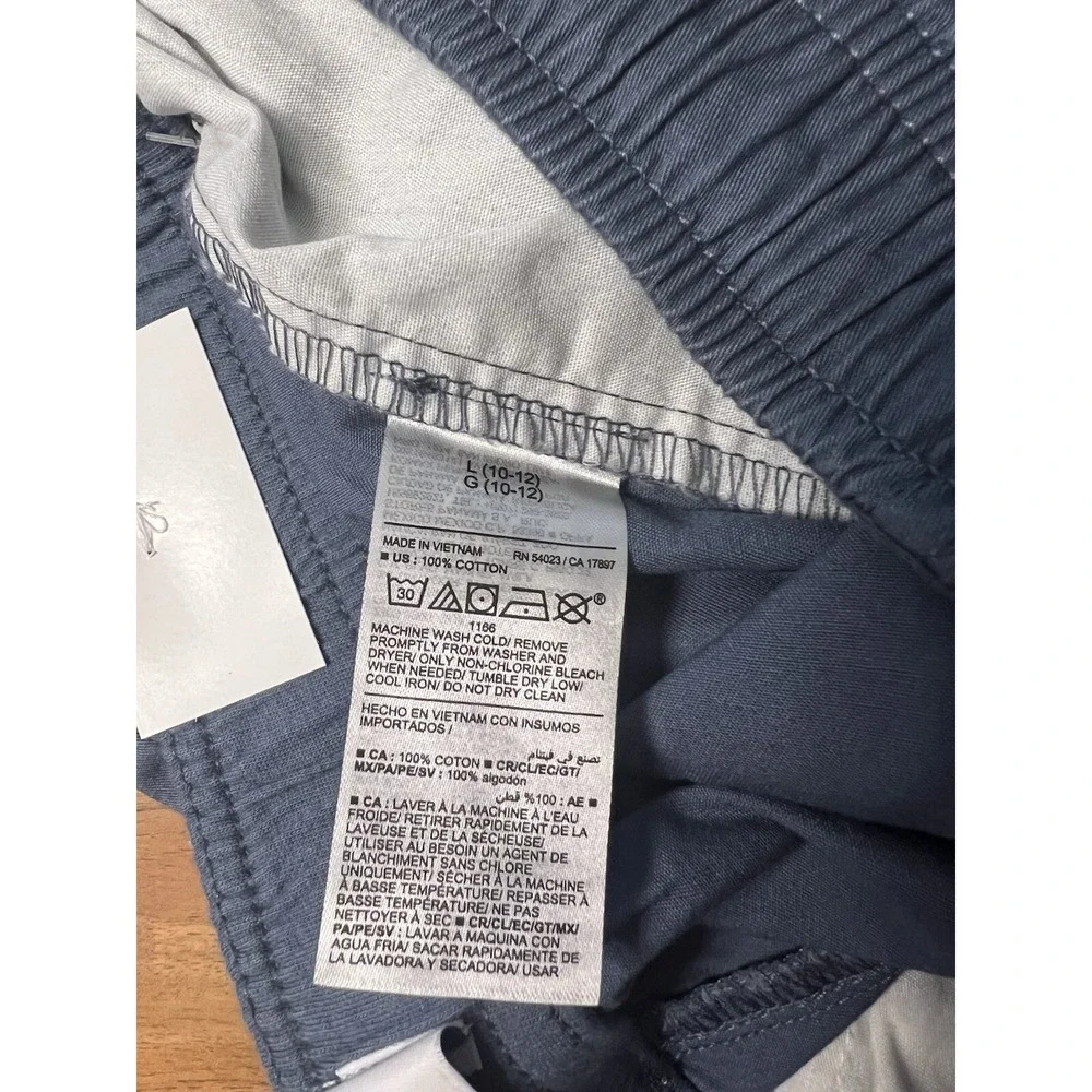 Old Navy Boys Blue Relaxed Dock Shorts Elastic Waist Cotton Size L 10-12 NWT